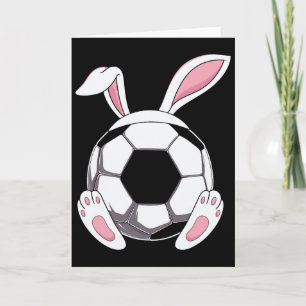 Funny Boys Teens Men Happy Easter Soccer Bunny Coa Card