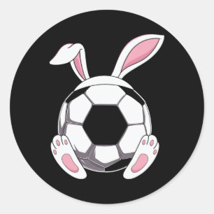 Funny Boys Teens Men Happy Easter Soccer Bunny Coa Classic Round Sticker