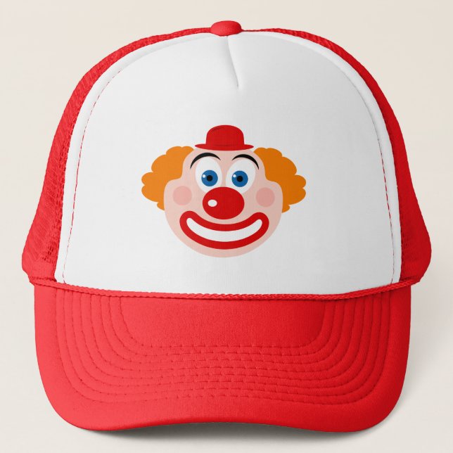 Funny bozo clown face custom colour trucker hat (Front)