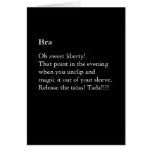 Funny Bra Poem Blank Card