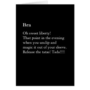 Funny Bra Poem Blank Card