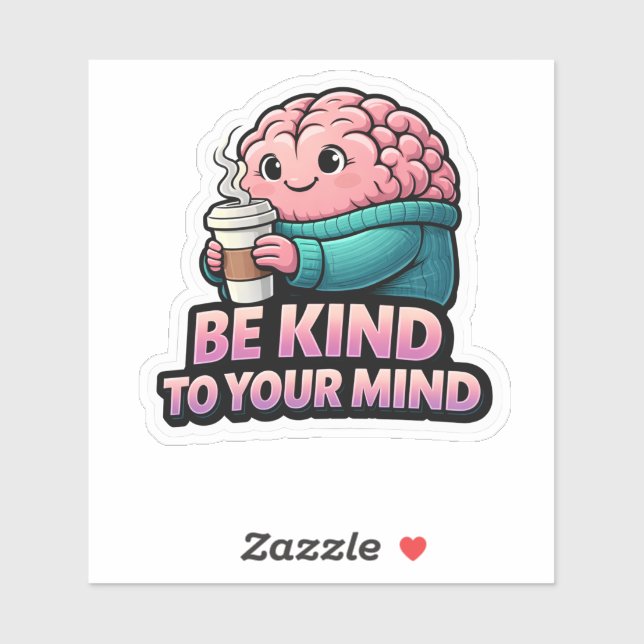 Funny Brain Coffee Mental Health Sticker (Sheet)