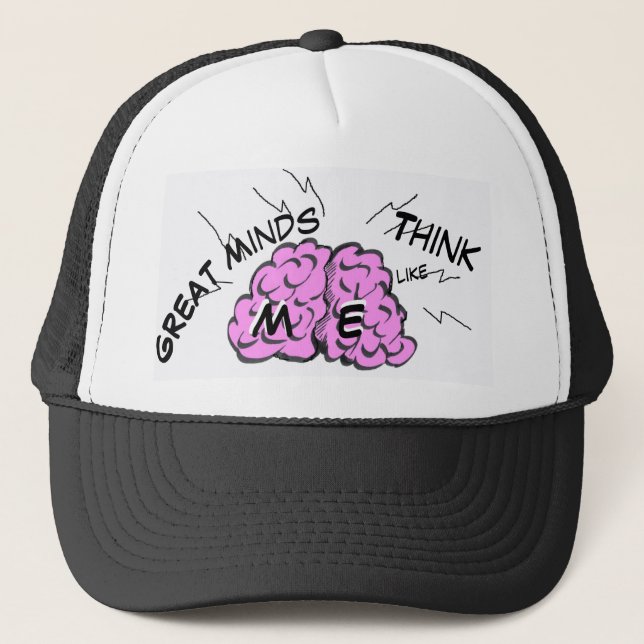 Funny Brain Cust. Text Trucker Hat (Front)