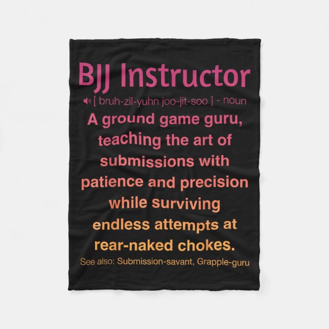 Funny Brazilian Jiu-Jitsu Fleece Blanket (Front)