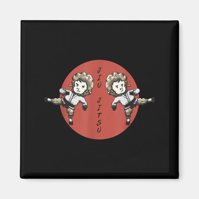 Funny Brazilian Jiu Jitsu Llama Magnet (Front)
