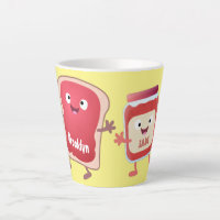Funny bread and jam cartoon characters