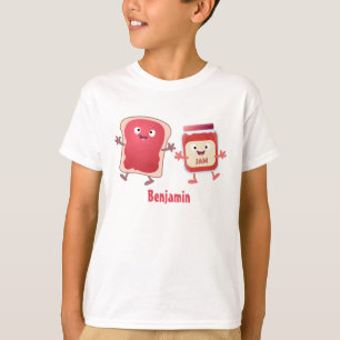 Funny bread and jam cartoon characters T-Shirt