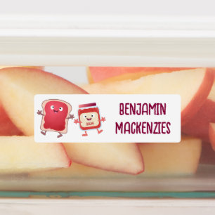 Funny bread and jam cartoon personalised