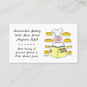 Funny Bread Baker Cartoon Bakery Business Card