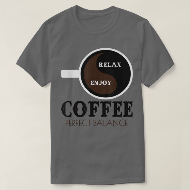 Funny Breakfast Coffee Cup Rela & Enjoy  T-Shirt (Design Front)