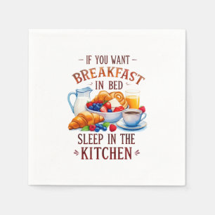 Funny Breakfast Food Design Napkin