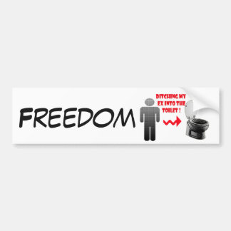 Funny breakup ex boyfriend into the toilet bumper sticker