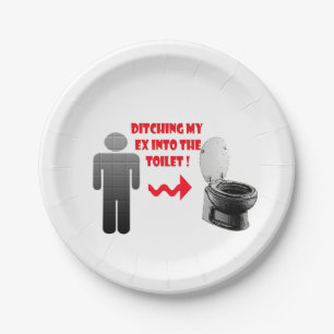 Funny breakup ex boyfriend into the toilet paper plate