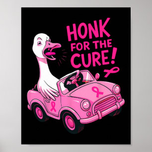 Funny Breast Cancer Awareness Honk For The Cure Pi Poster