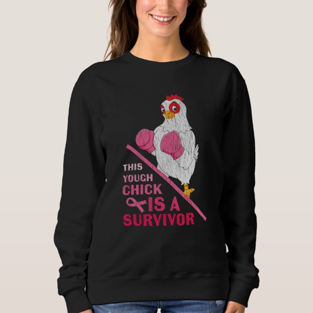 Funny Breast Cancer Warrior Survivor Girl Women Sweatshirt (Front)