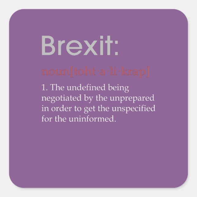 Funny Brexit defintion gift Square Sticker (Front)