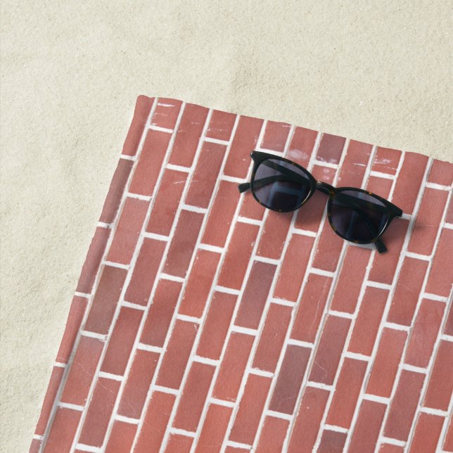 Funny Brick Wall Beach Towel (In Situ)