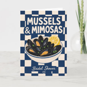 Funny Bridal Shower Mussels Brunch Coastal Wedding Card