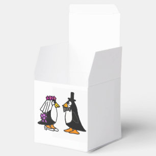 Funny Bride and Groom Penguin Favour Box