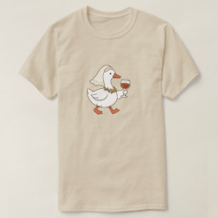 Funny Bride Goose Wine Lover Bachelorette Party T-Shirt
