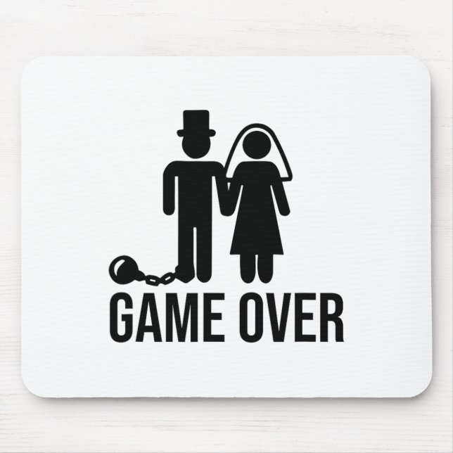 Funny Bride Groom Wedding Bachelor Bachelorette Pa Mouse Pad (Front)