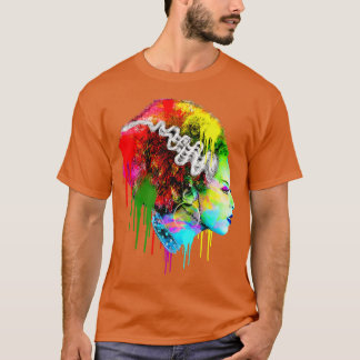 Funny Bride Halloween, Colorful Modern Bride  T-Shirt