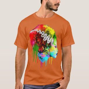 Funny Bride Halloween, Colourful Modern Bride  T-Shirt