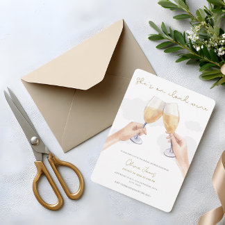 Funny, bride on cloud wine bridal shower invitation