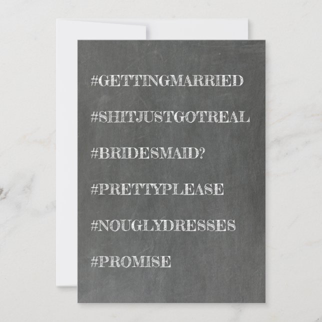 Funny Bridesmaid / Maid of Honour Proposal Invitation (Front)