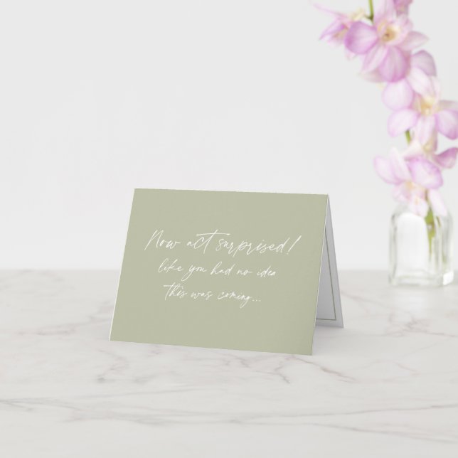 Funny Bridesmaid proposal, Dusty Blue Modern scrip Card (Orchid)
