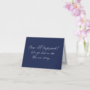 Funny Bridesmaid proposal, Navy Blue modern Card