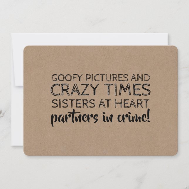 Funny Bridesmaid Proposal Partners in Crime Invitation (Front)