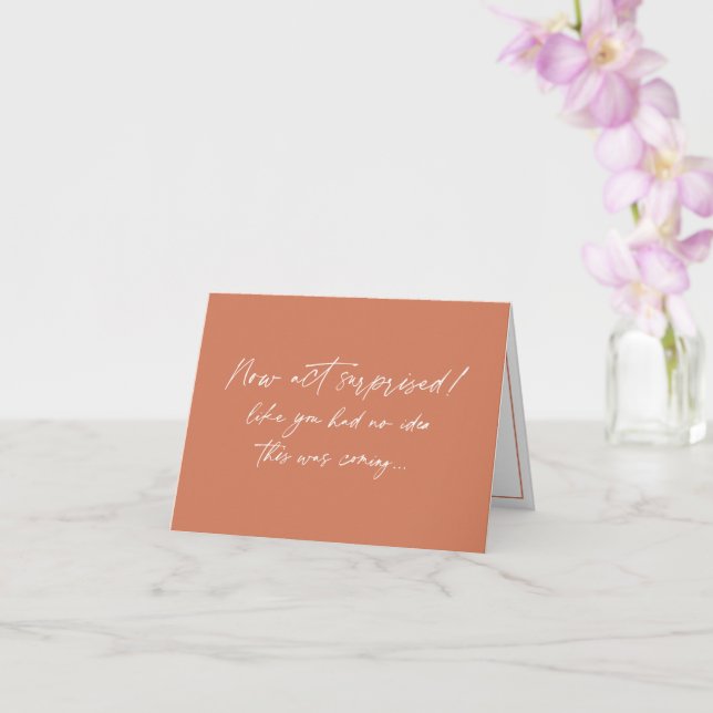 Funny Bridesmaid proposal, Terracotta simple  Card (Orchid)