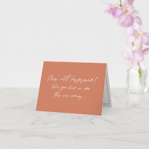 Funny Bridesmaid proposal, Terracotta simple Card