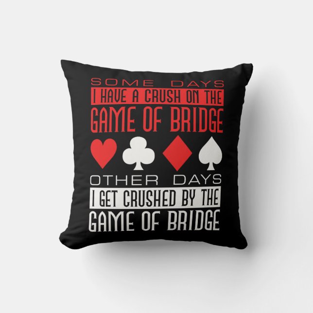 Funny Bridge Player Crushed by Game Cushion (Front)