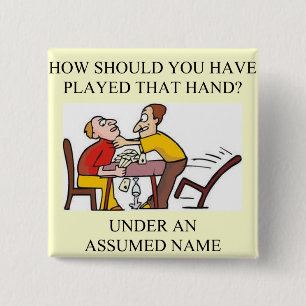 funny bridge player joke design 15 cm square badge