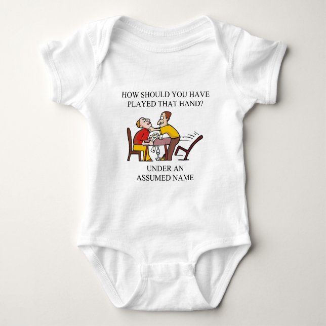 funny bridge player joke design baby bodysuit (Front)