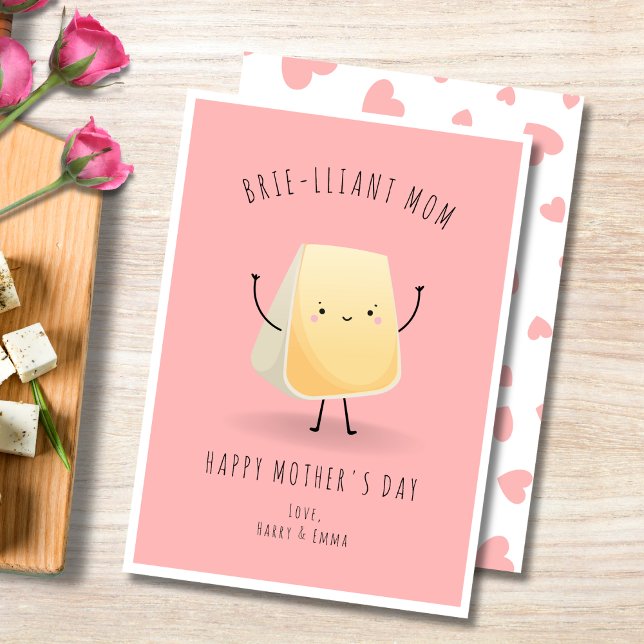 Funny Brie-lliant Mum Happy Mother's Day Holiday Card (Creator Uploaded)