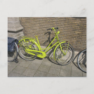Funny Bright Yellow Bicycle Postcard