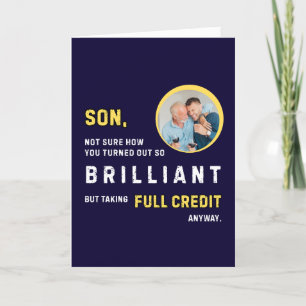 Funny Brilliant Son Photo Birthday Card