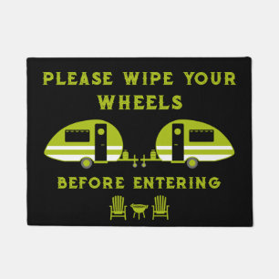 Funny British Caravanning Front Doormat
