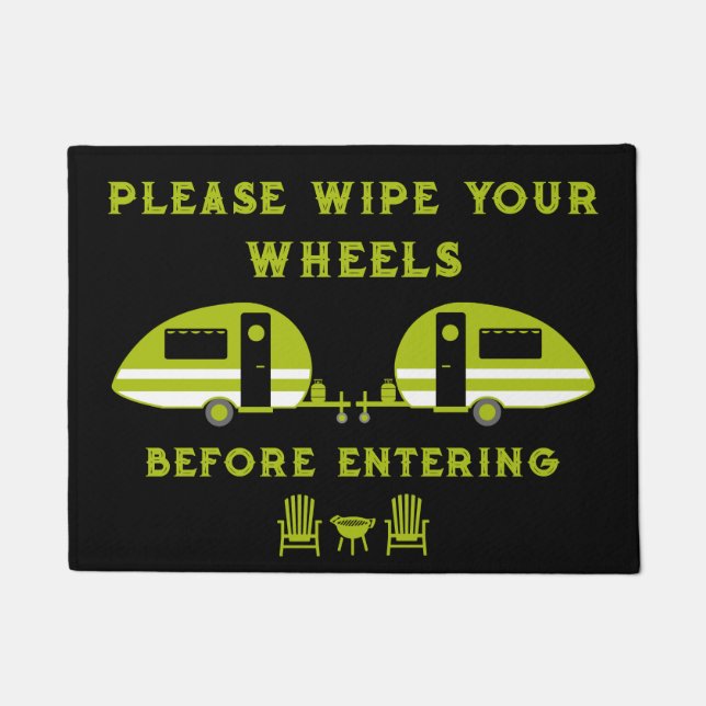 Funny British Caravanning Front Doormat (Front)