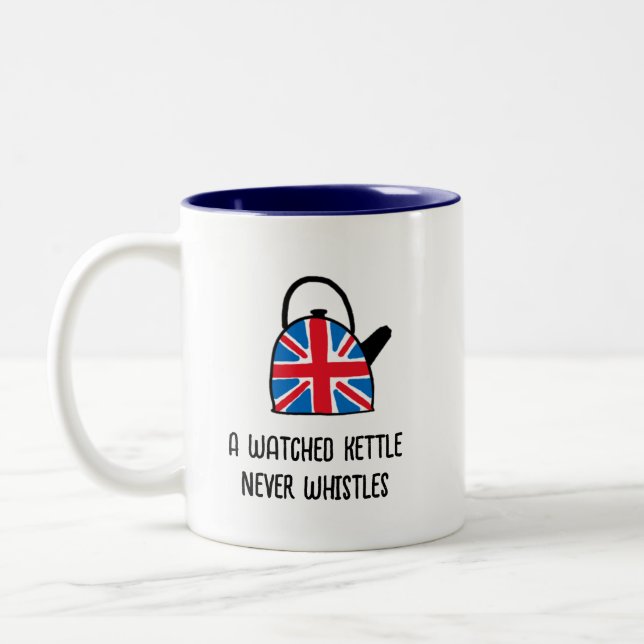 Funny British England Union Jack Kettle Tea Mug (Left)
