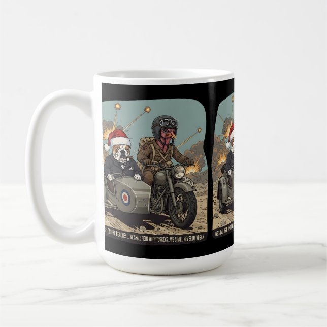 Funny British themed Christmas Coffee Mug (Left)