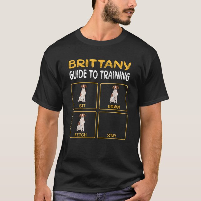 Funny Brittany Guide To Training Dog Trainer Obedi T-Shirt (Front)