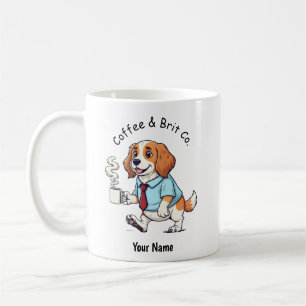 Funny Brittany Spaniel Dog Business Suit Coffee Mug