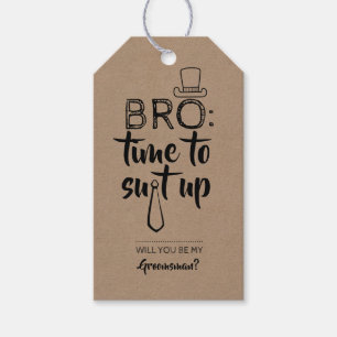 Funny Bro Groomsman Proposal Gift Tags