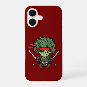 Funny Broccoli Samurai Warrior Japanese Art Illust iPhone 16 Case