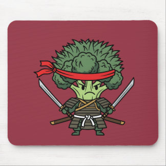 Funny Broccoli Samurai Warrior Japanese Art Illust Mouse Pad