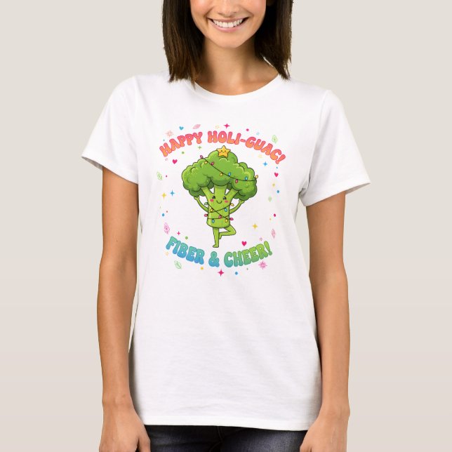 Funny Broccoli T-Shirt – Happy Holi-Chach Design (Front)